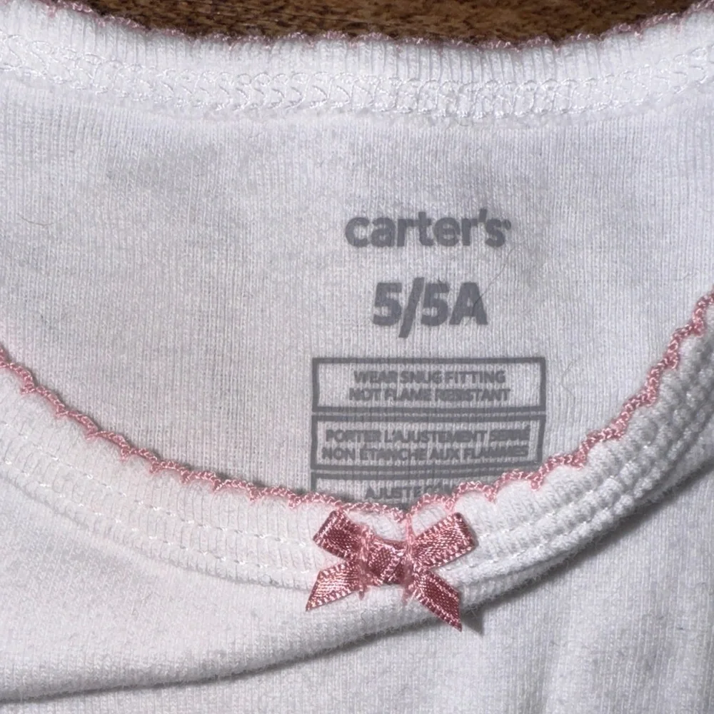 Carter's White and Pink Horse Pajama Set